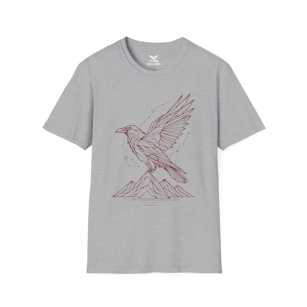 Geometric Raven Tee — Minimal Line Art Constellation T Shirt