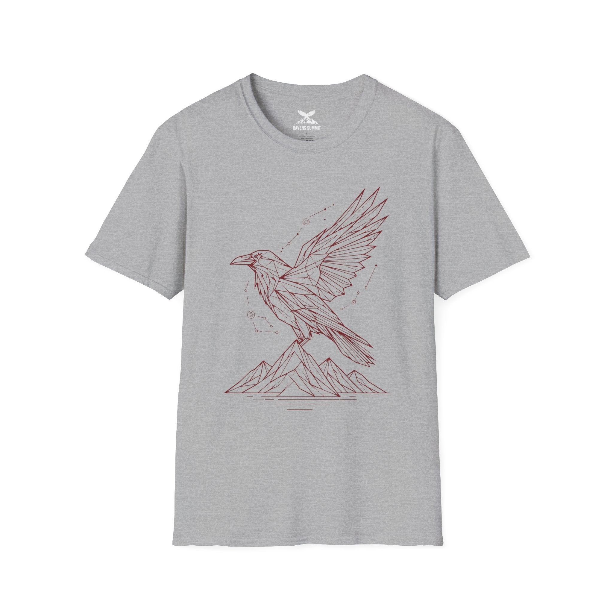 Geometric Raven Tee — Minimal Line Art Constellation T Shirt