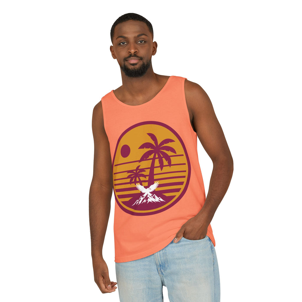 Ravens Summit Sunset Palm Tank Top  — Retro Beach Vibes Graphic Tank