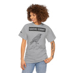 Raven Summit Tee — Minimal Mountain Raven Line Art Graphic T-Shirt