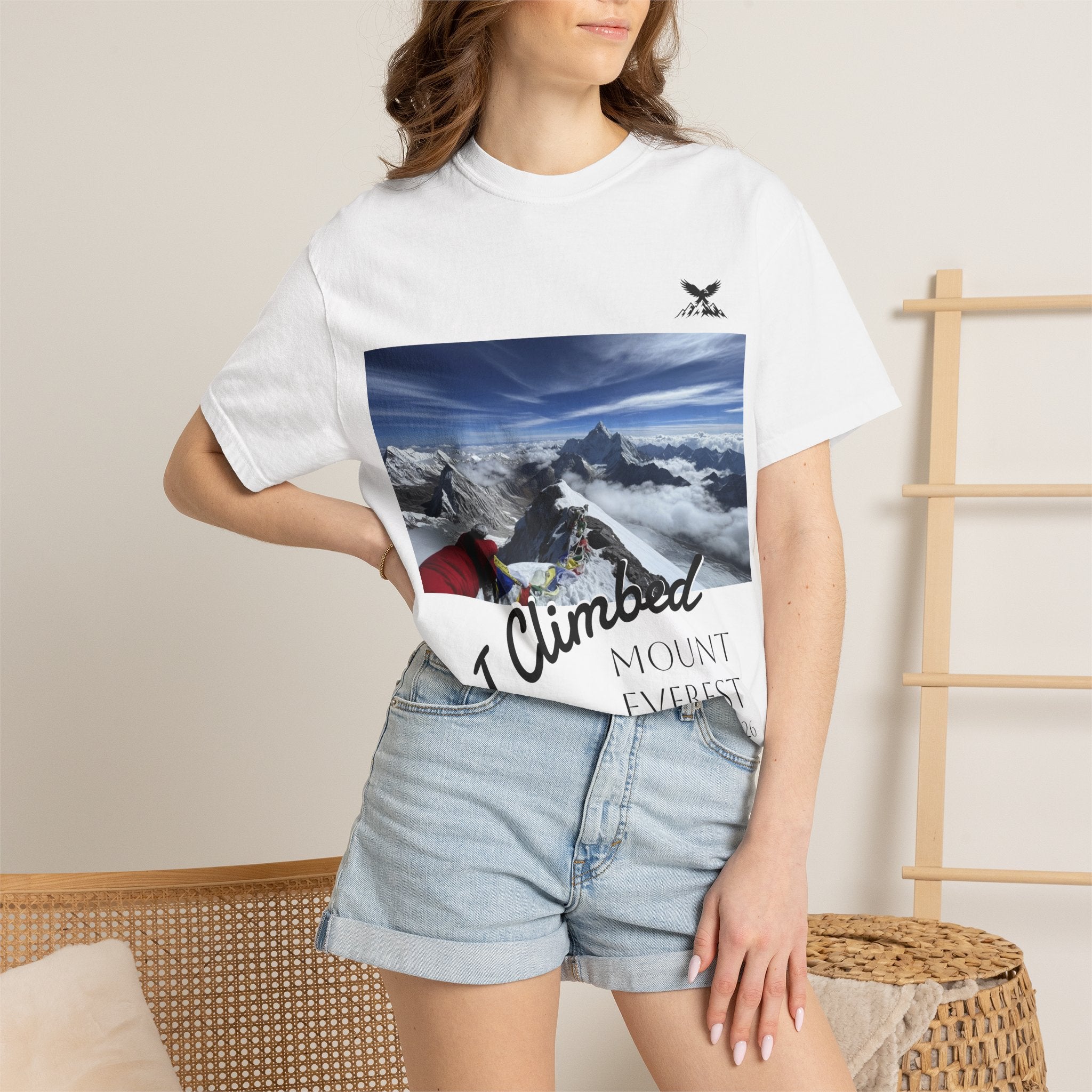 Mountain Climb Achievement Photo T-Shirt — "I Climbed Mount Everest" Adventure Tee