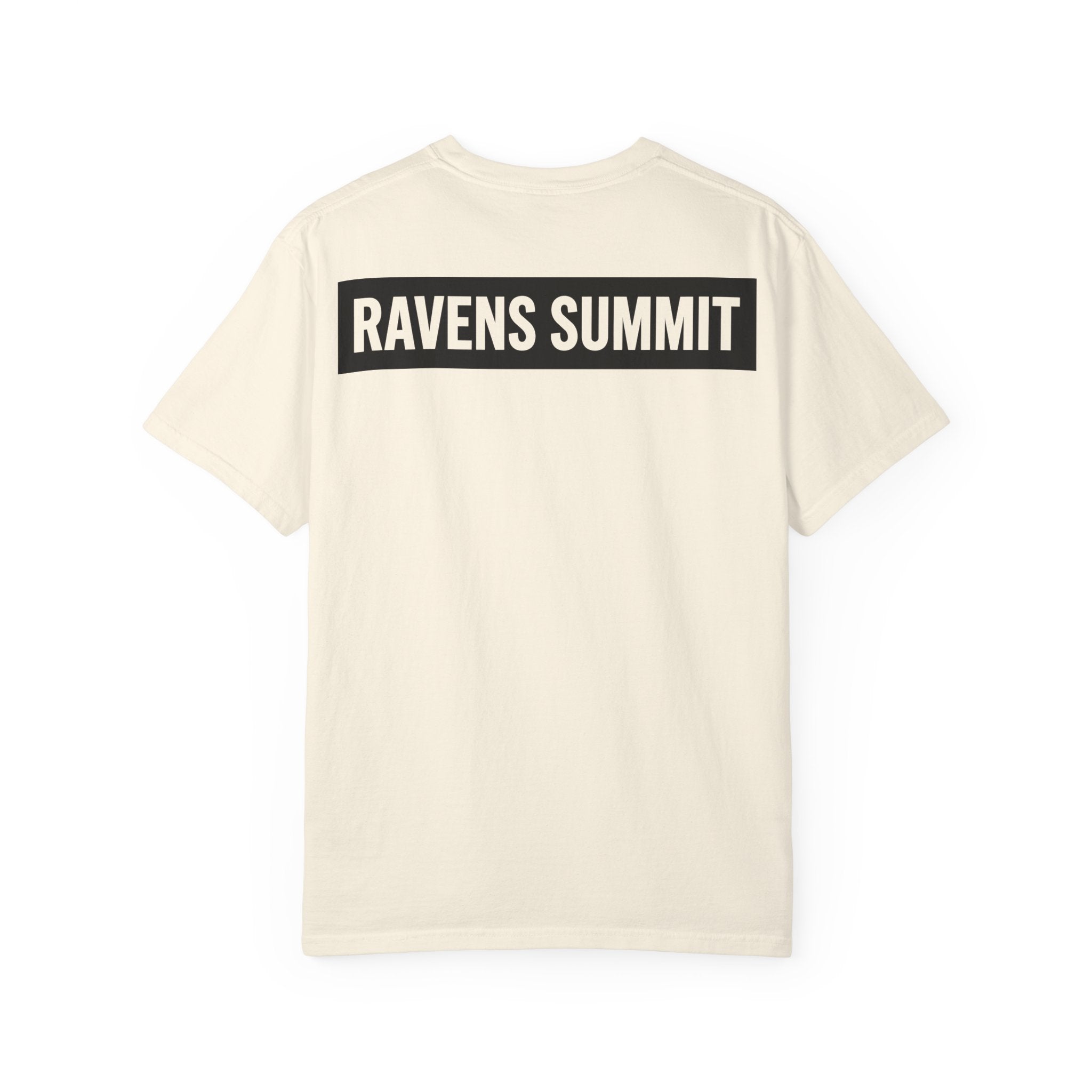 Ravens Summit Mountain T-Shirt — Eagle Over Peaks Graphic Tee Light