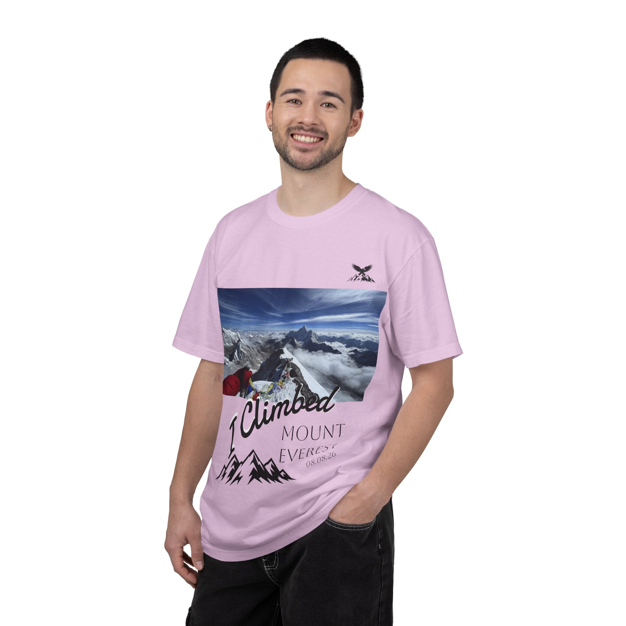 Mountain Climb Achievement Photo T-Shirt — "I Climbed Mount Everest" Adventure Tee