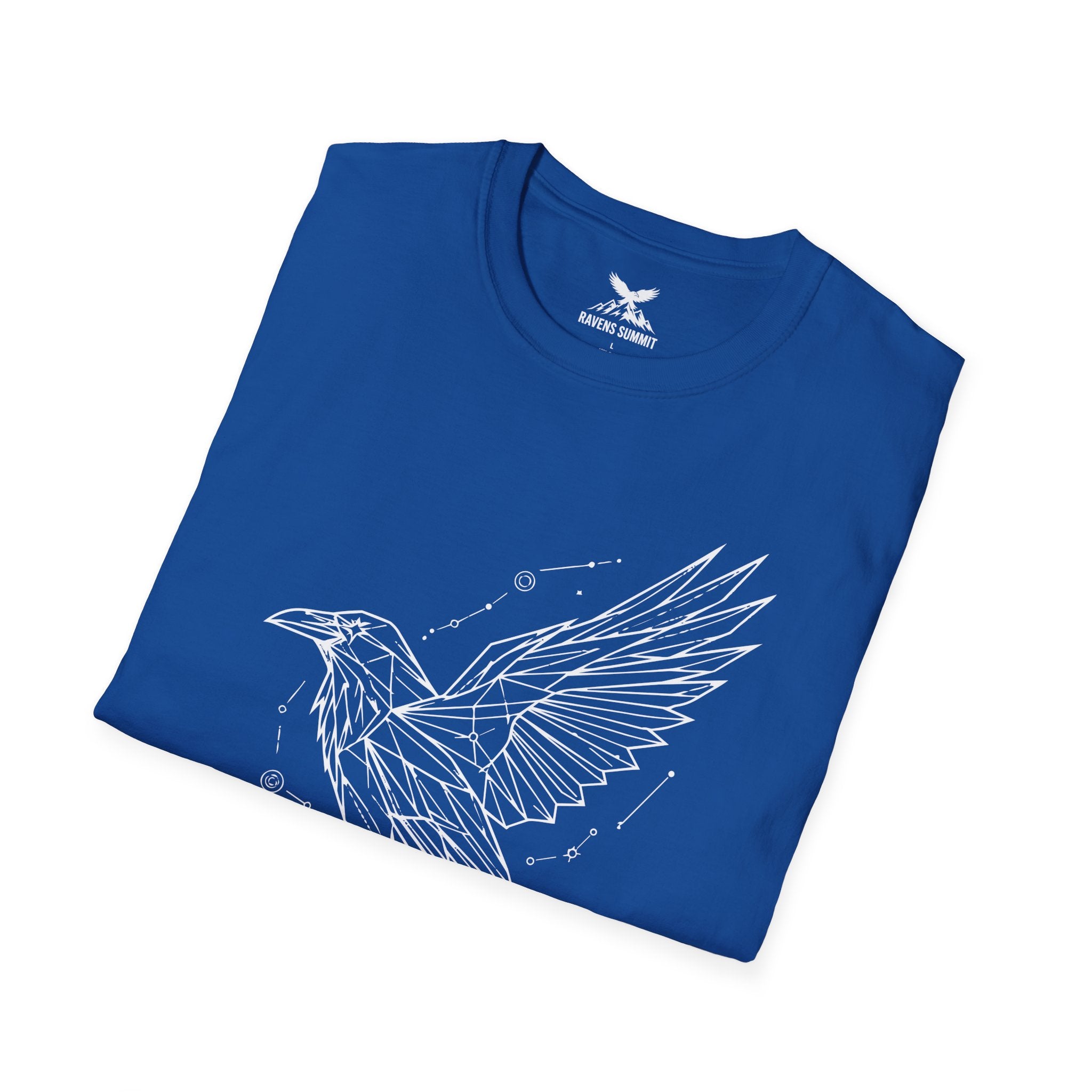 Geometric Raven Tee — Minimal Line Art Constellation T Shirt