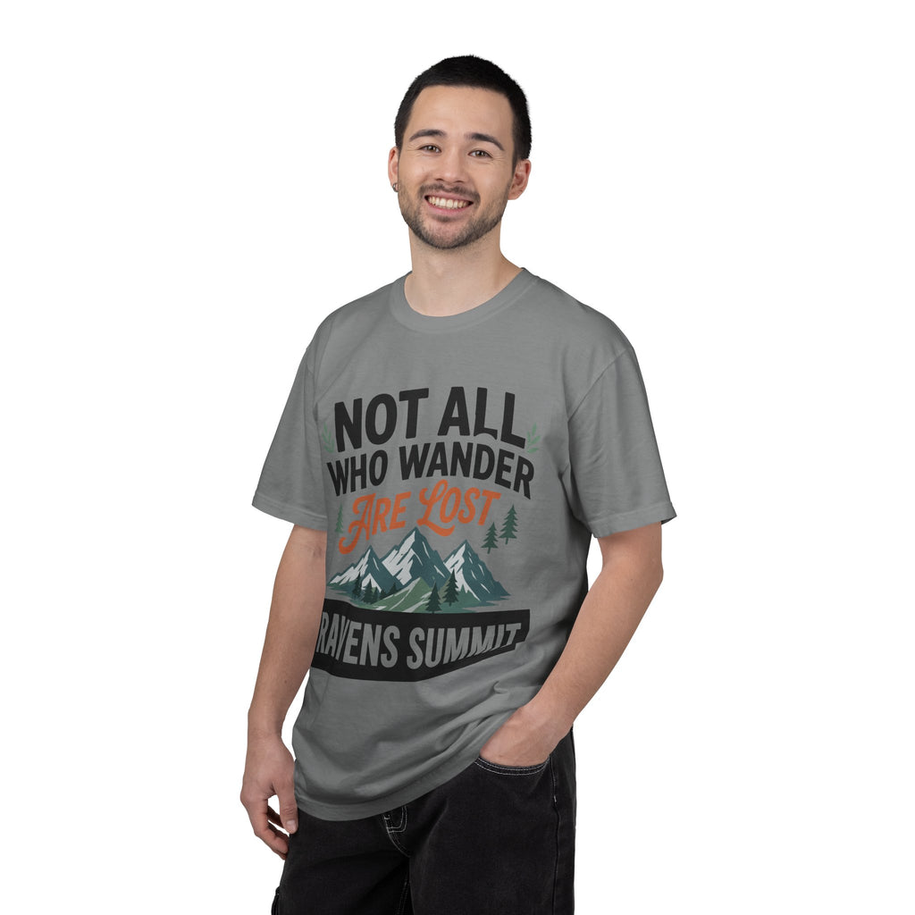 Not All Who Wander Are Lost Mountain T-Shirt — Ravens Summit Adventure Tee