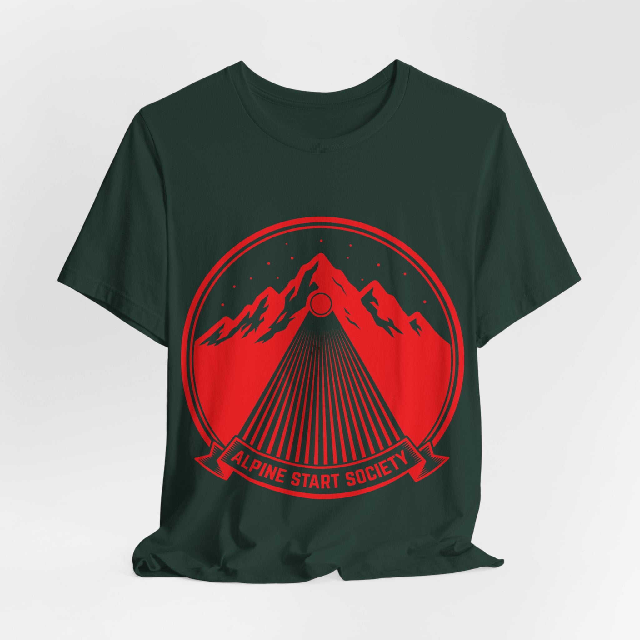 Ravens Summit Trail Crew Unisex T-Shirt | Geometric Mountain Raven Hiking Club Shirt