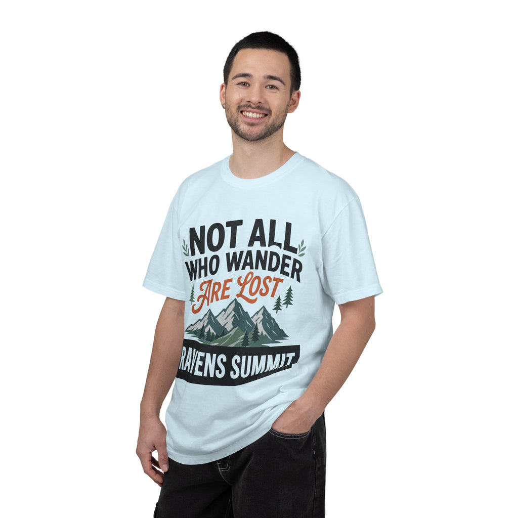 Not All Who Wander Are Lost Mountain T-Shirt — Ravens Summit Adventure Tee