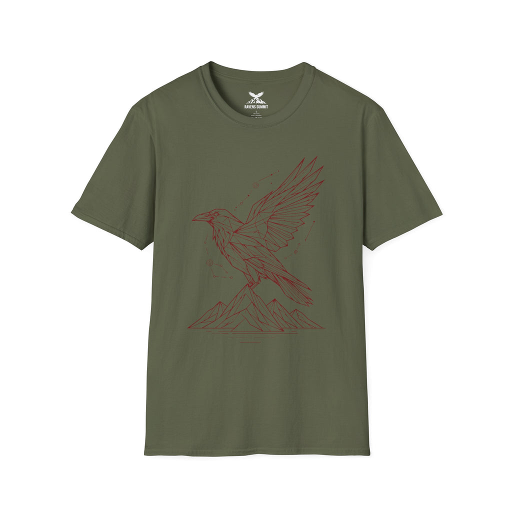 Geometric Raven Tee — Minimal Line Art Constellation T Shirt