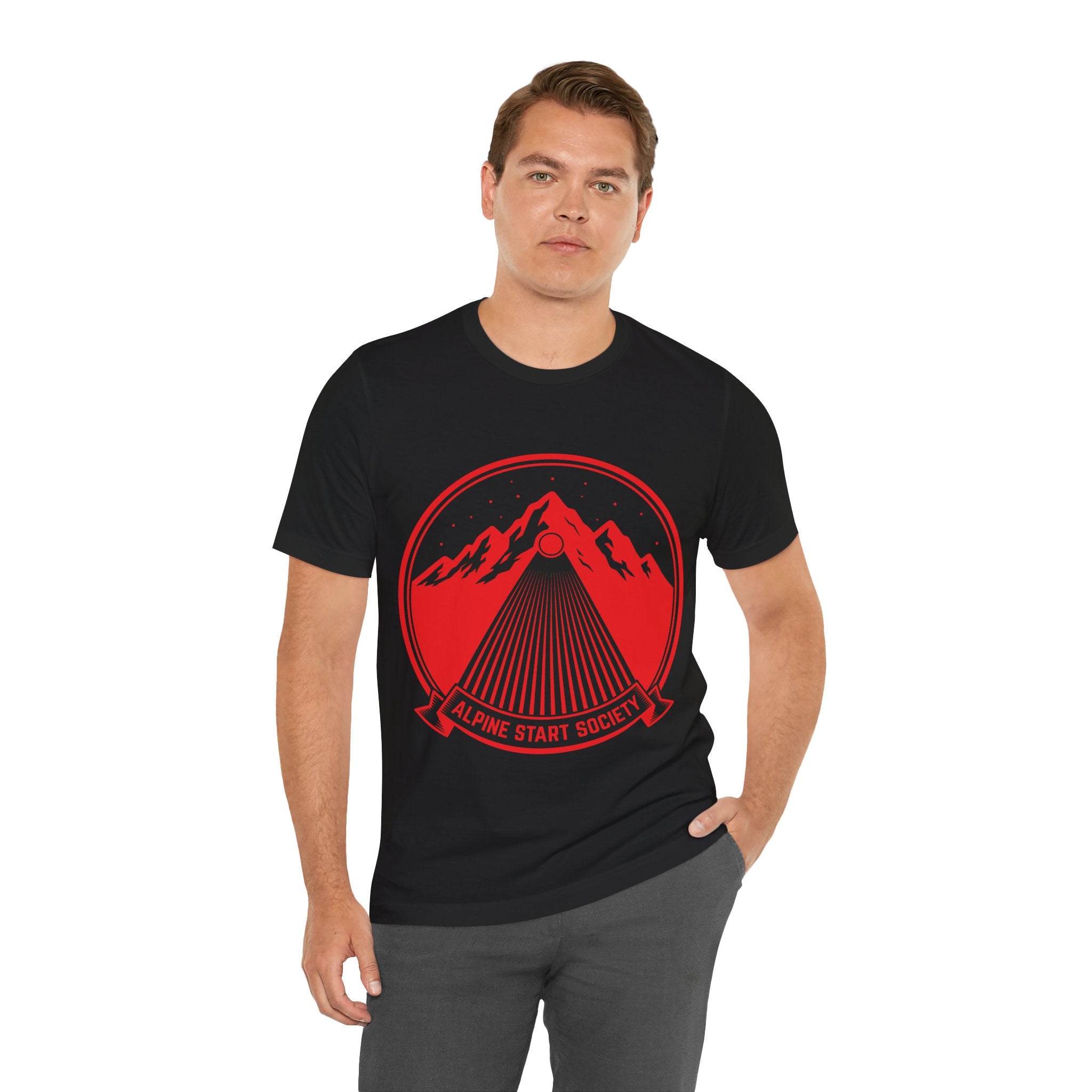 Ravens Summit Trail Crew Unisex T-Shirt | Geometric Mountain Raven Hiking Club Shirt