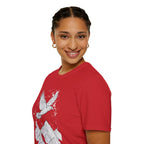Mountain Raven Tee — Minimal Line Art Bird & Peaks Graphic T-Shirt