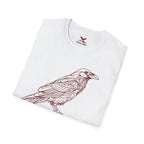 Raven Line Art T‑Shirt — Geometric Mountain Raven Sketch Tee