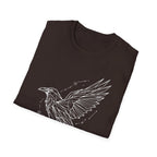 Geometric Raven Tee — Minimal Line Art Constellation T Shirt