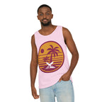 Ravens Summit Sunset Palm Tank Top  — Retro Beach Vibes Graphic Tank