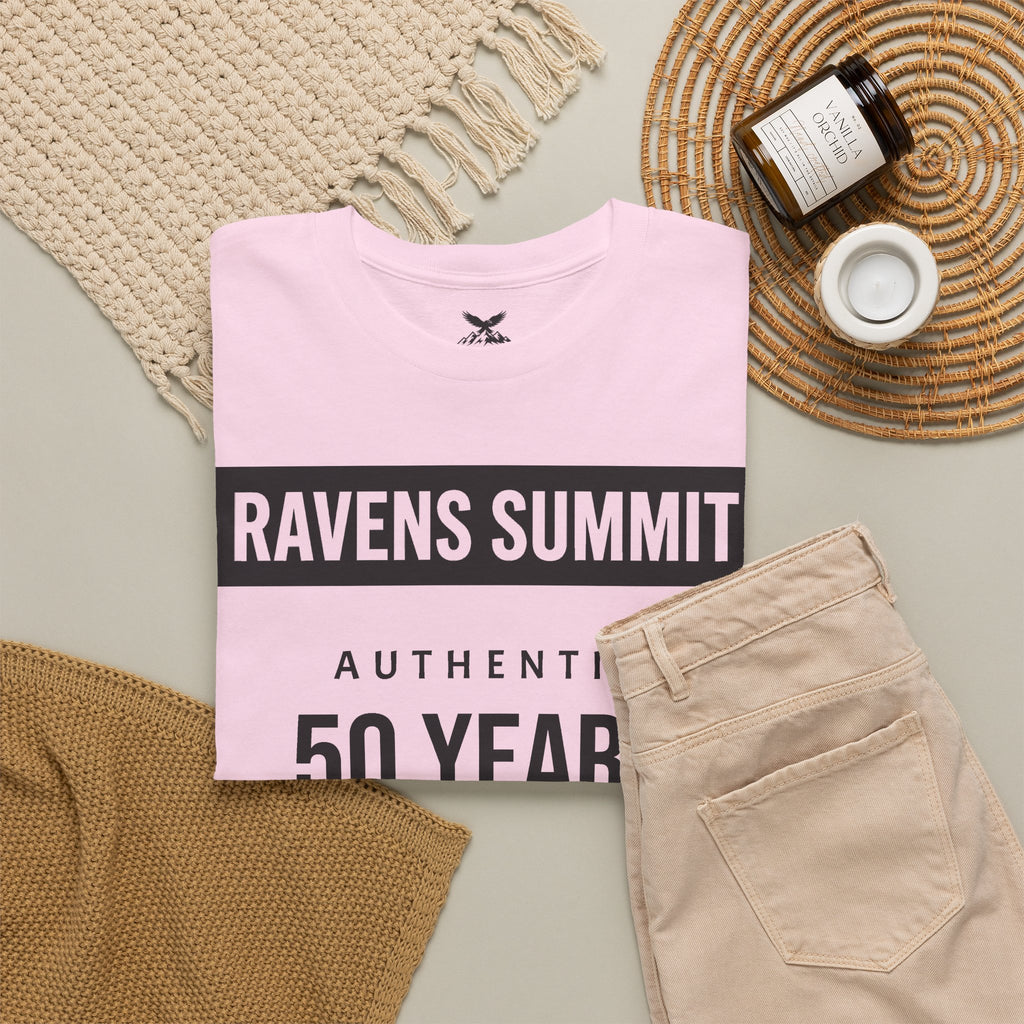Customisable Ravens Summit 50 Years Tee — "Authentic 50 Years of Not Giving a Damn" Mountain Graphic T‑Shirt
