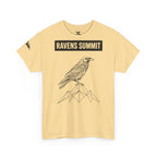 Raven Summit Tee — Minimal Mountain Raven Line Art Graphic T-Shirt