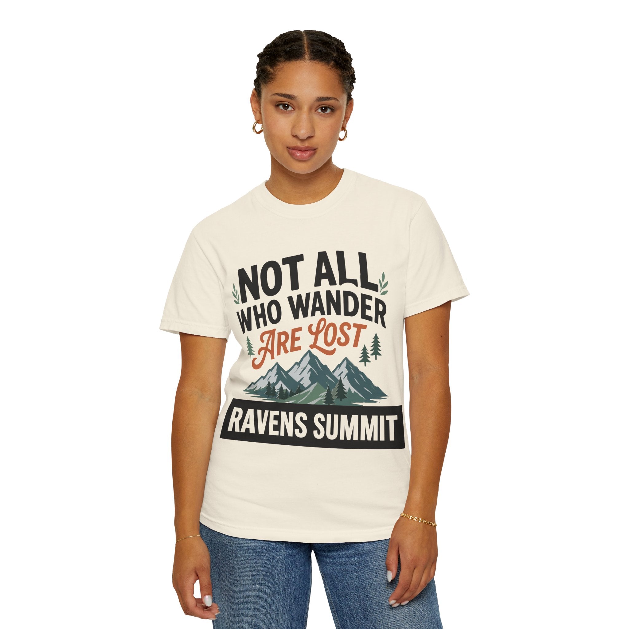 Not All Who Wander Are Lost Mountain T-Shirt — Ravens Summit Adventure Tee