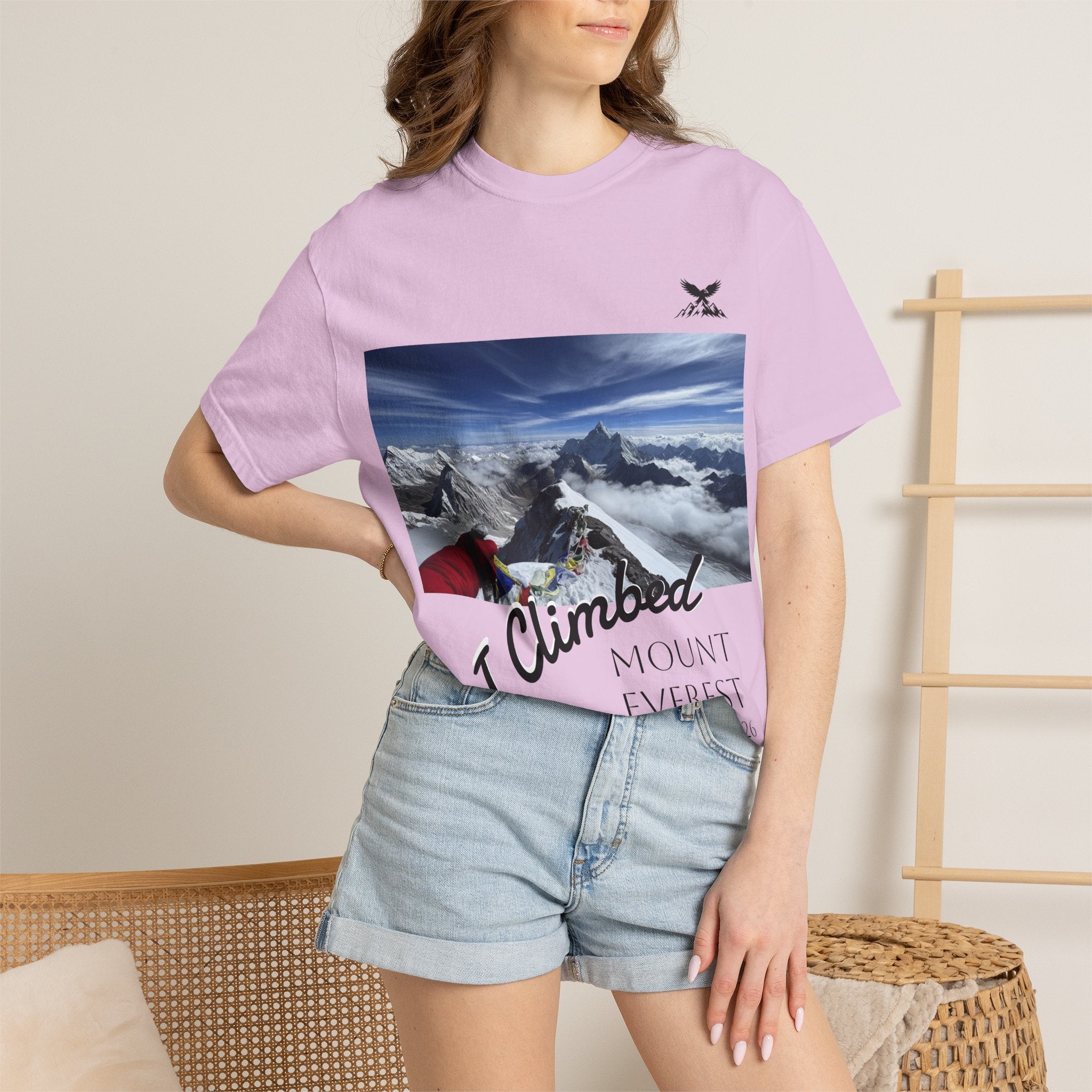 Mountain Climb Achievement Photo T-Shirt — "I Climbed Mount Everest" Adventure Tee