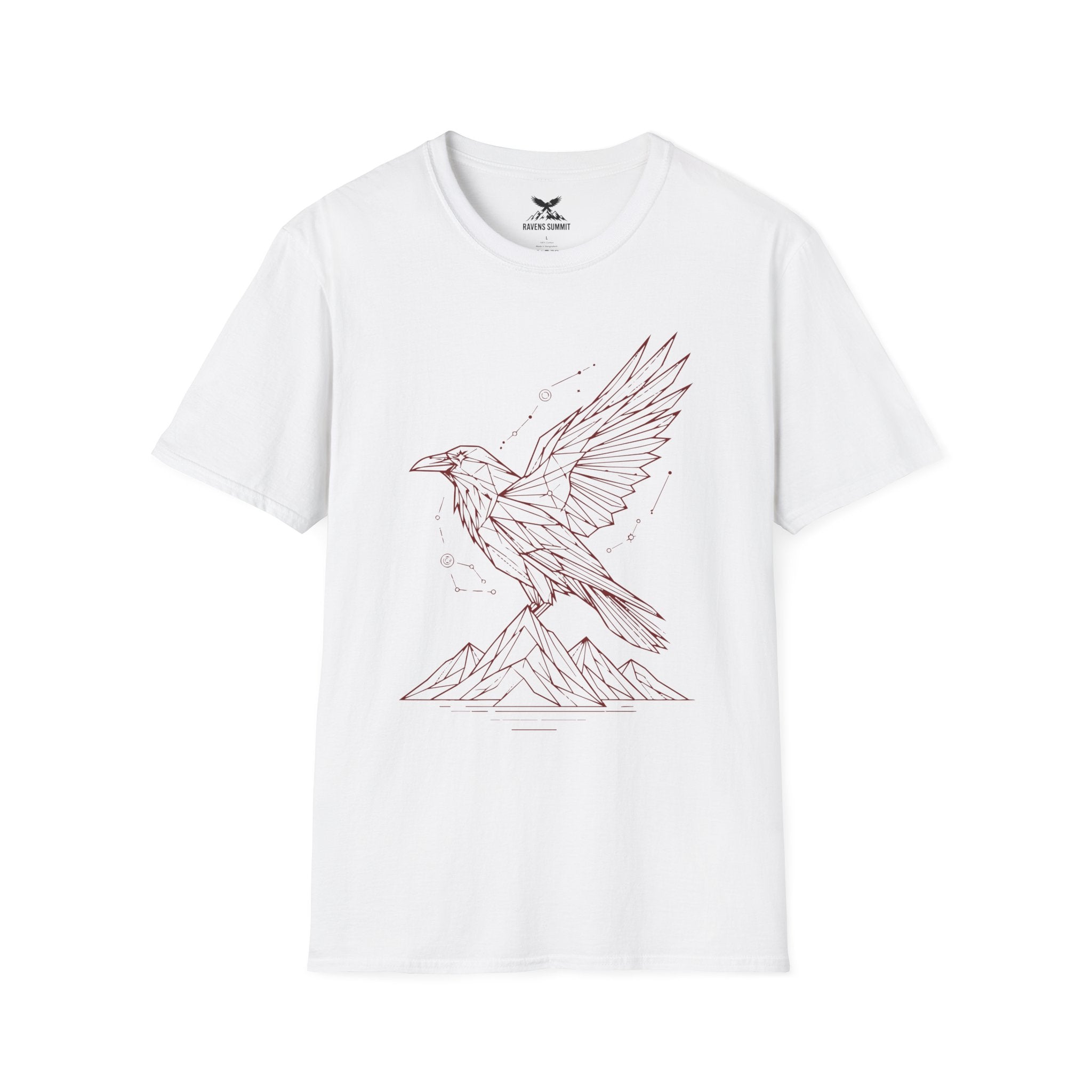 Geometric Raven Tee — Minimal Line Art Constellation T Shirt