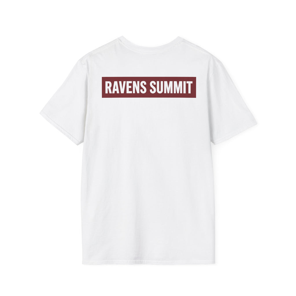 Raven Line Art T‑Shirt — Geometric Mountain Raven Sketch Tee