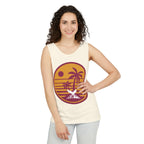Ravens Summit Sunset Palm Tank Top  — Retro Beach Vibes Graphic Tank