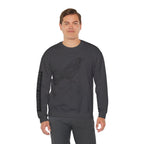 Crewneck Sweatshirt — Geometric Mountain Raven Illustration with 'Ravens Summit' Sleeve
