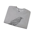 Crewneck Sweatshirt — Geometric Mountain Raven Illustration with 'Ravens Summit' Sleeve