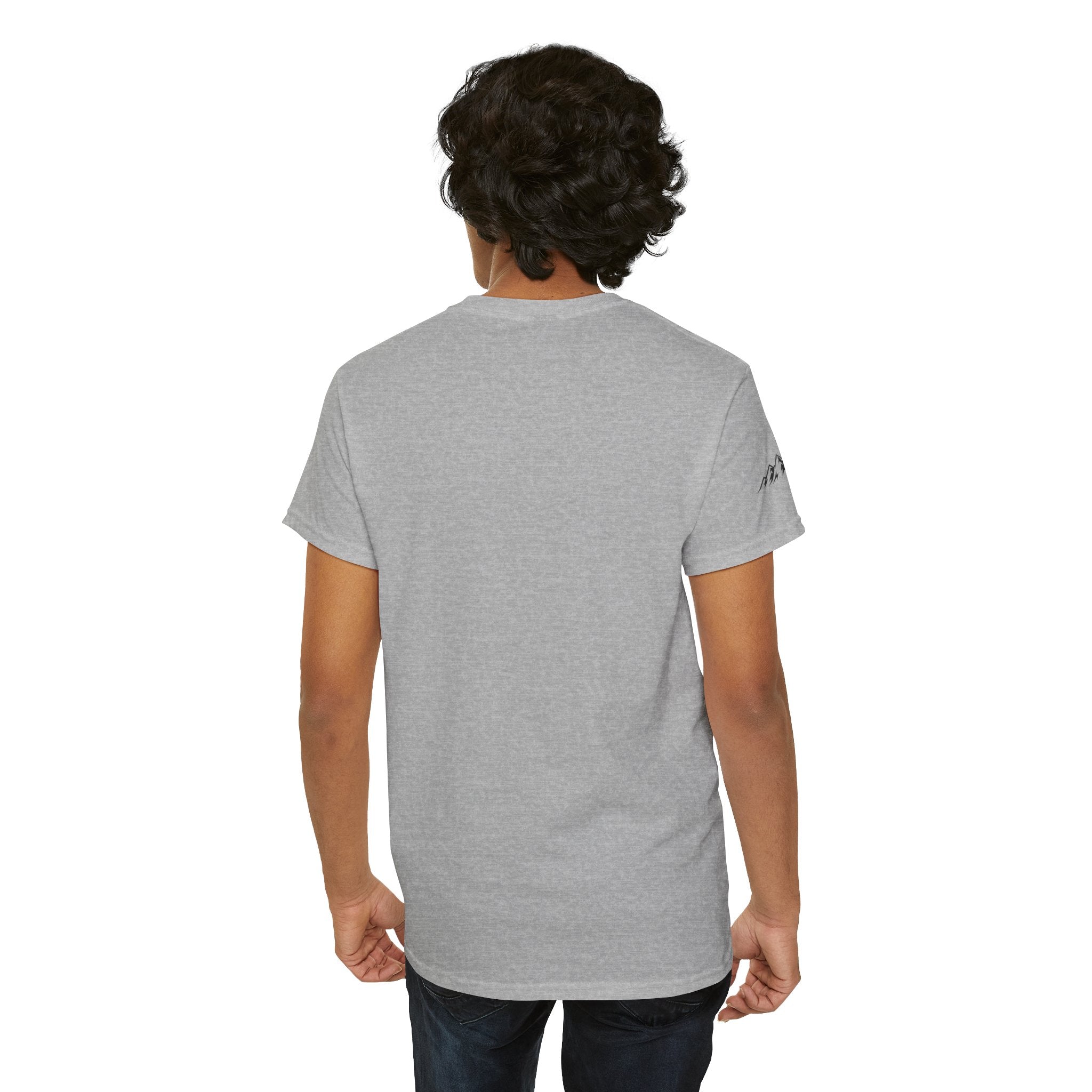 Raven Summit Tee — Minimal Mountain Raven Line Art Graphic T-Shirt