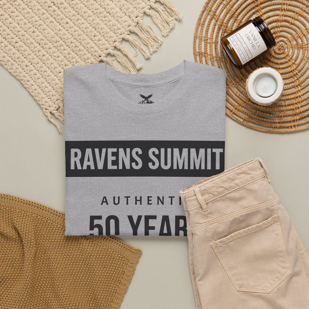 Customisable Ravens Summit 50 Years Tee — "Authentic 50 Years of Not Giving a Damn" Mountain Graphic T‑Shirt