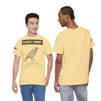 Raven Summit Tee — Minimal Mountain Raven Line Art Graphic T-Shirt