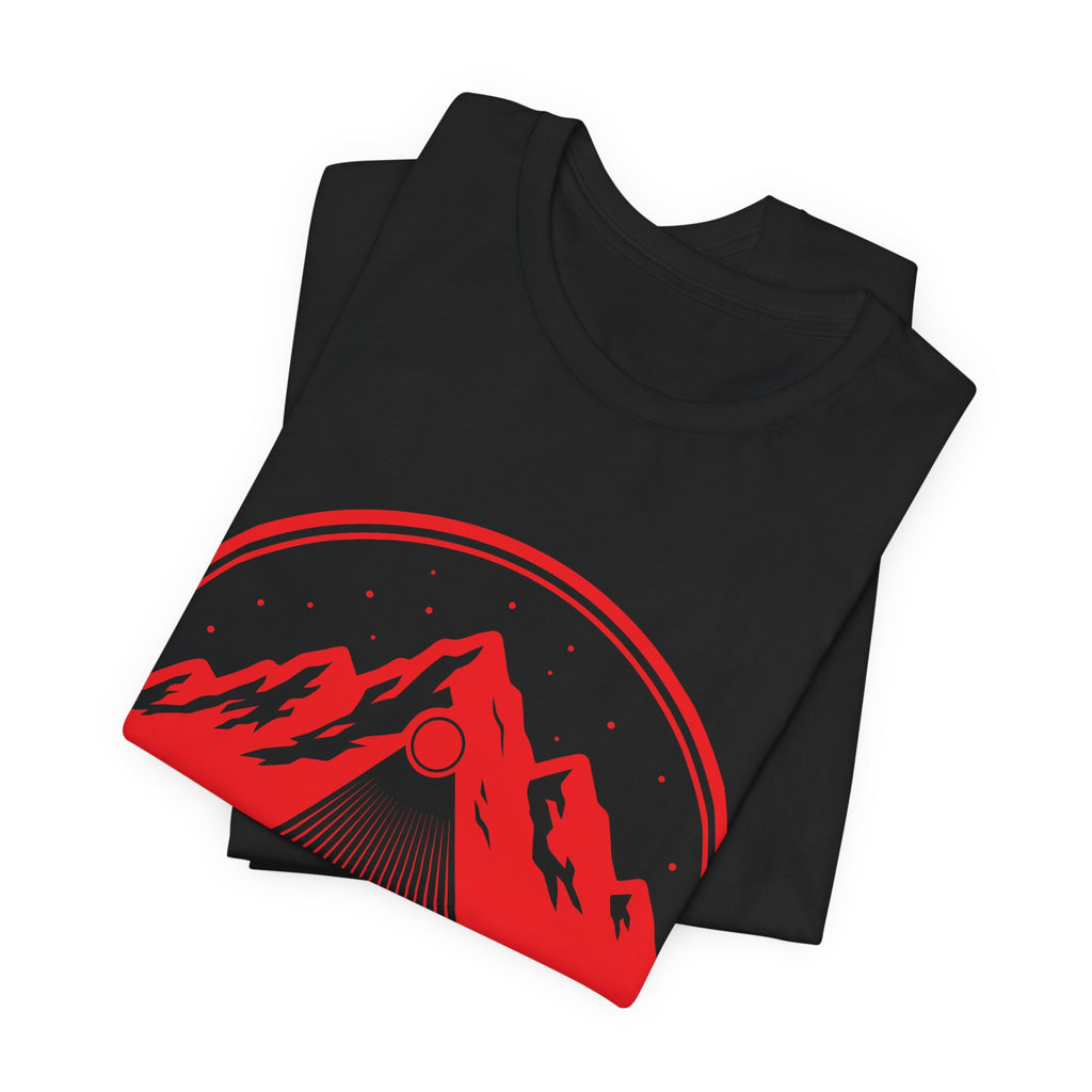 Ravens Summit Trail Crew Unisex T-Shirt | Geometric Mountain Raven Hiking Club Shirt