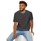 Raven Line Art T‑Shirt — Geometric Mountain Raven Sketch Tee
