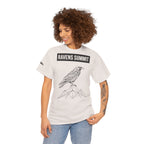 Raven Summit Tee — Minimal Mountain Raven Line Art Graphic T-Shirt