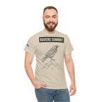 Raven Summit Tee — Minimal Mountain Raven Line Art Graphic T-Shirt