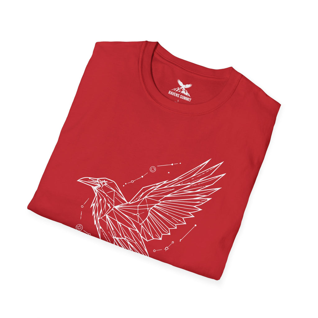 Geometric Raven Tee — Minimal Line Art Constellation T Shirt