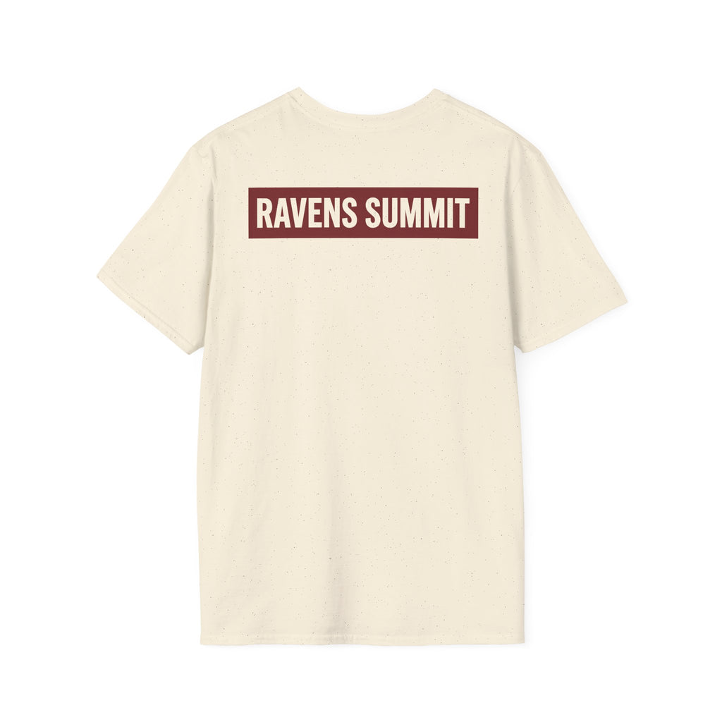 Raven Line Art T‑Shirt — Geometric Mountain Raven Sketch Tee