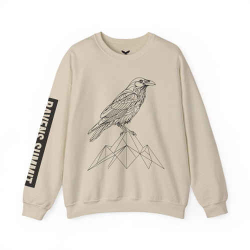Geometric Mountain Raven Crewneck | Ravens Summit Outdoor Sweatshirt