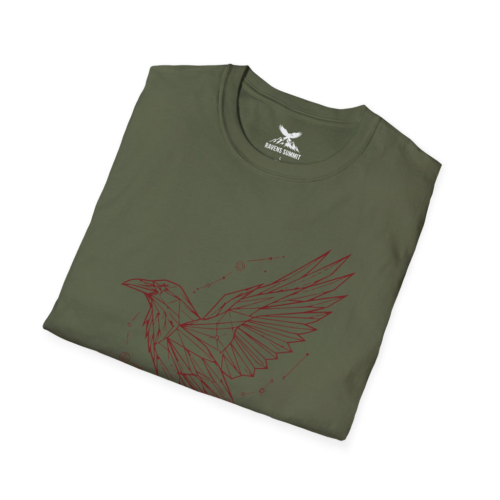Geometric Raven Tee — Minimal Line Art Constellation T Shirt