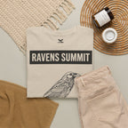 Raven Summit Tee — Minimal Mountain Raven Line Art Graphic T-Shirt